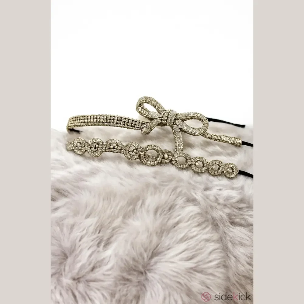 Vintage Rhinestone Pearl Beaded Headbands Set of 3